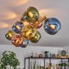 Koyoto ceiling light, globe light gold, black, 10-light sources