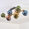 Koyoto ceiling light, globe light gold, black, 10-light sources