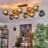 Koyoto ceiling light, globe light gold, black, 10-light sources