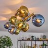 Koyoto ceiling light, globe light gold, black, 10-light sources
