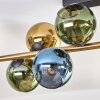 Koyoto ceiling light, globe light gold, black, 10-light sources