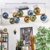 Koyoto ceiling light, globe light gold, black, 10-light sources