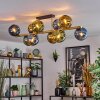 Koyoto ceiling light, globe light gold, black, 10-light sources