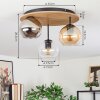 Koyoto ceiling light, globe light 40 cm Ecru, black, 3-light sources
