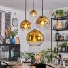 Koyoto hanging light, globe light, pendant light 35 cm gold, clear, 4-light sources