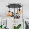 Ripoll ceiling light, globe light Amber, clear, Smoke-coloured, 5-light sources