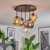 Ripoll ceiling light, globe light Amber, clear, Smoke-coloured, 5-light sources