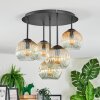 Ripoll ceiling light, globe light Amber, clear, 5-light sources