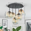 Ripoll ceiling light, globe light Amber, clear, 5-light sources