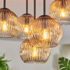 Ripoll ceiling light, globe light Amber, clear, 5-light sources