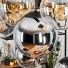 Gastor hanging light, globe light, pendant light Amber, chrome, clear, Smoke-coloured, 8-light sources