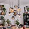Gastor hanging light, globe light, pendant light Amber, clear, Smoke-coloured, 8-light sources