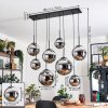 Gastor hanging light, globe light, pendant light chrome, Smoke-coloured, 8-light sources