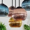 Koyoto ceiling light, globe light 45 cm blue, gold, coppery, 5-light sources