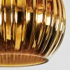 Koyoto ceiling light, globe light 45 cm blue, gold, coppery, 5-light sources
