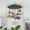 Ripoll ceiling light, globe light Amber, clear, Smoke-coloured, 5-light sources
