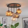 Ripoll ceiling light, globe light Amber, clear, Smoke-coloured, 5-light sources
