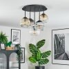 Ripoll ceiling light, globe light Amber, clear, Smoke-coloured, 5-light sources