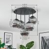 Ripoll ceiling light, globe light Smoke-coloured, 5-light sources