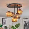 Ripoll ceiling light, globe light Amber, Smoke-coloured, 5-light sources