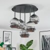 Ripoll ceiling light, globe light chrome, Smoke-coloured, 5-light sources