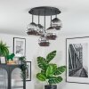 Ripoll ceiling light, globe light chrome, Smoke-coloured, 5-light sources