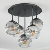 Ripoll ceiling light, globe light clear, Smoke-coloured, 5-light sources