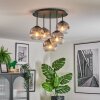 Ripoll ceiling light, globe light clear, Smoke-coloured, 5-light sources