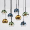 Koyoto hanging light, globe light, pendant light blue, gold, green, clear, 8-light sources