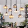 Koyoto hanging light, globe light, pendant light Amber, clear, Smoke-coloured, 8-light sources