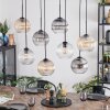 Koyoto hanging light, globe light, pendant light Amber, clear, Smoke-coloured, 8-light sources