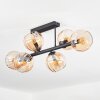 Koyoto ceiling light, globe light Amber, 6-light sources