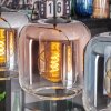 Lauden hanging light, pendant light blue, green, clear, coppery, Smoke-coloured, 4-light sources