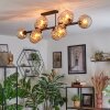 Koyoto ceiling light, globe light Amber, 10-light sources