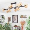 Koyoto ceiling light, globe light Amber, 10-light sources