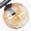 Koyoto ceiling light, globe light Amber, 10-light sources