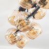 Koyoto ceiling light, globe light Amber, 10-light sources