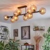 Koyoto ceiling light, globe light Amber, 10-light sources