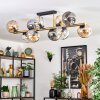 Ripoll ceiling light, globe light gold, black, 10-light sources