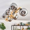 Ripoll ceiling light, globe light gold, black, 10-light sources