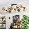 Ripoll ceiling light, globe light gold, black, 10-light sources