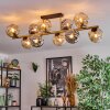 Ripoll ceiling light, globe light gold, black, 10-light sources