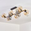 Ripoll ceiling light, globe light gold, black, 10-light sources
