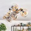 Ripoll ceiling light, globe light gold, black, 10-light sources