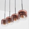 Lauden hanging light, pendant light clear, coppery, 4-light sources