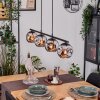 Ripoll hanging light, globe light, pendant light chrome, Smoke-coloured, 4-light sources
