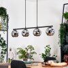 Ripoll hanging light, globe light, pendant light chrome, Smoke-coloured, 4-light sources