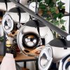 Ripoll hanging light, globe light, pendant light chrome, Smoke-coloured, 4-light sources