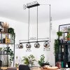 Ripoll hanging light, globe light, pendant light chrome, Smoke-coloured, 4-light sources