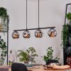 Ripoll hanging light, globe light, pendant light chrome, Smoke-coloured, 4-light sources